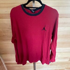 Jordan Red and Black Long Sleeve Thermal Tee XL
